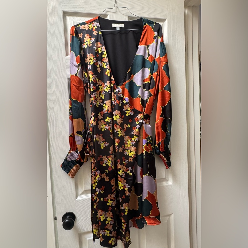 Floral Multicolor Wrap Dress